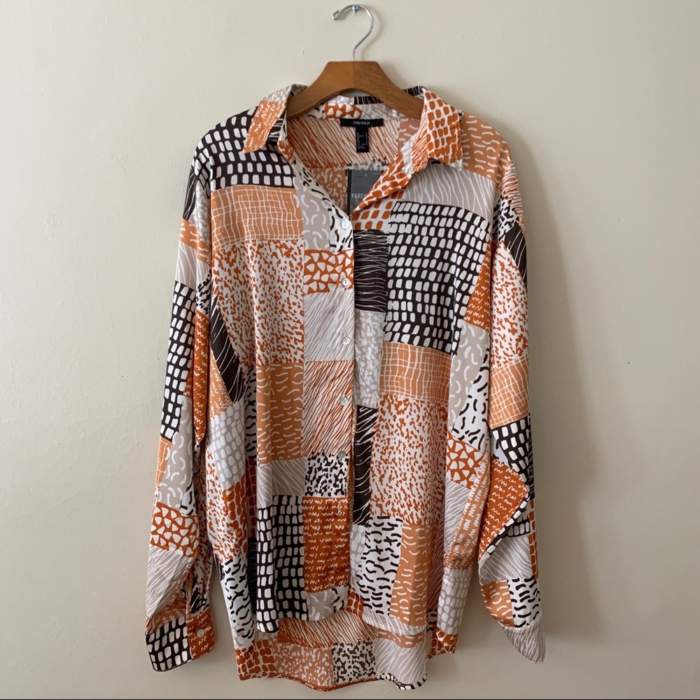 Patterned Collard Shirt